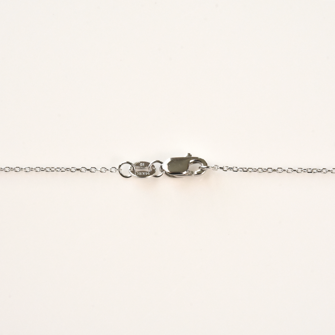 The Lorna: Pear-cut Sapphire Necklace in White Gold - Goldmakers Fine Jewelry