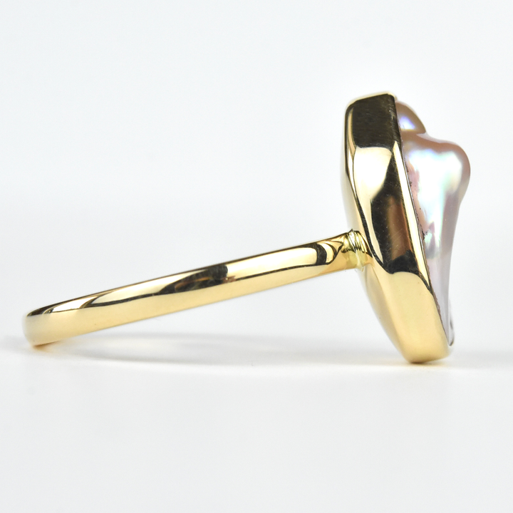 Baroque Pearl Ring in Yellow Gold - Goldmakers Fine Jewelry