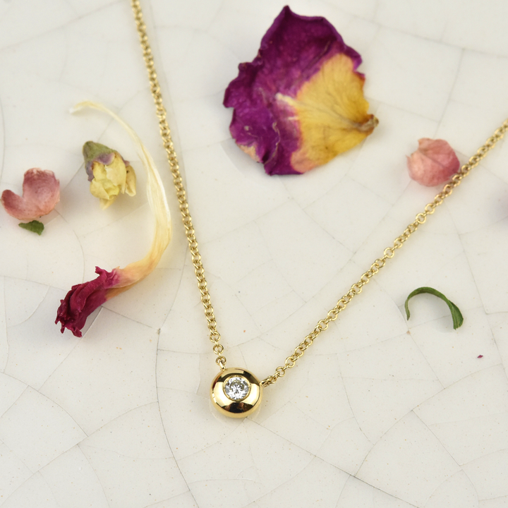 Diamond Bubble Necklace in Yellow Gold - Goldmakers Fine Jewelry