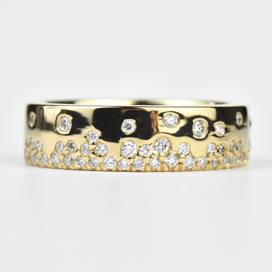 Diamond Stardust Band in Yellow Gold - Goldmakers Fine Jewelry