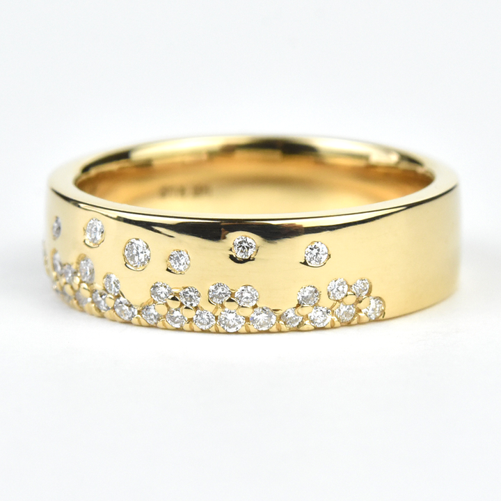 Diamond Stardust Band in Yellow Gold - Goldmakers Fine Jewelry
