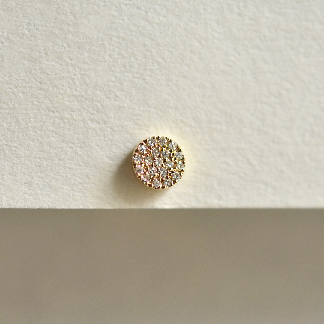 Yellow Gold Diamond Circle Earrings - Goldmakers Fine Jewelry