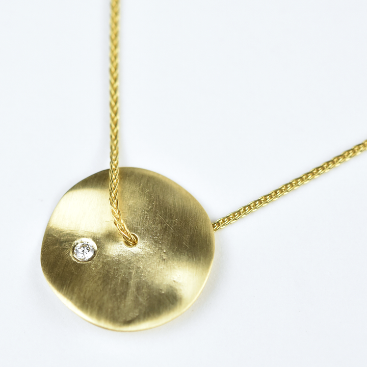 Melted LP Diamond Necklace in Yellow Gold - Goldmakers Fine Jewelry