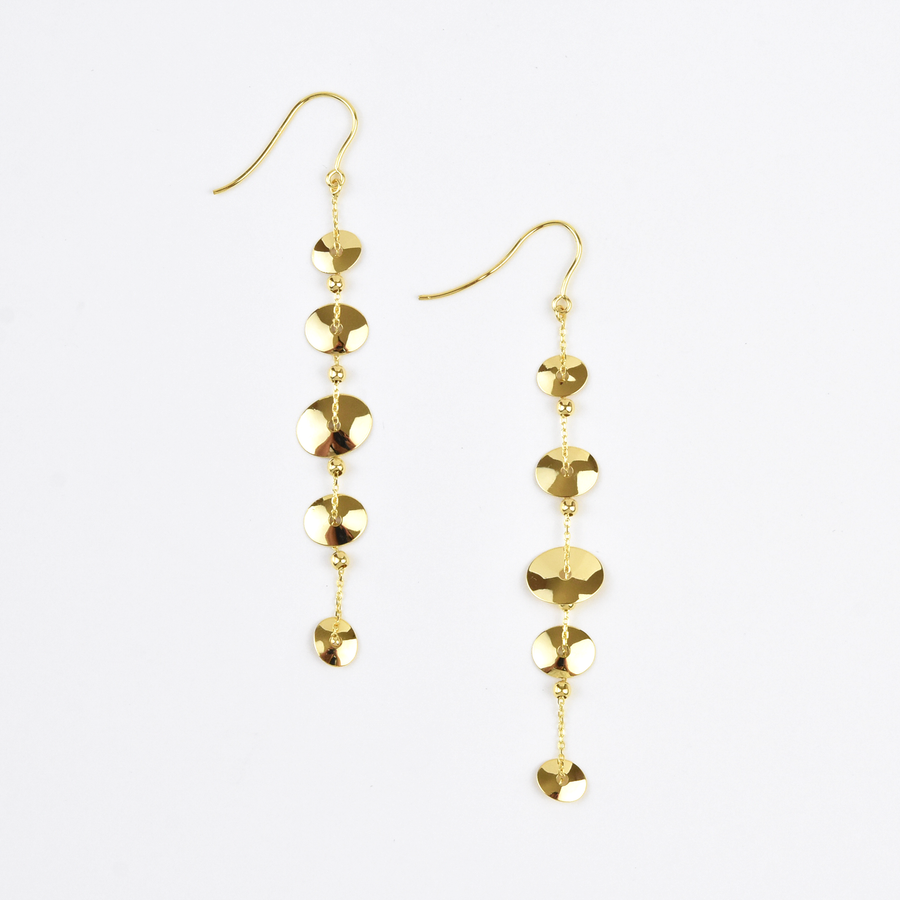 Delicate Gold Saucer Earrings - Goldmakers Fine Jewelry