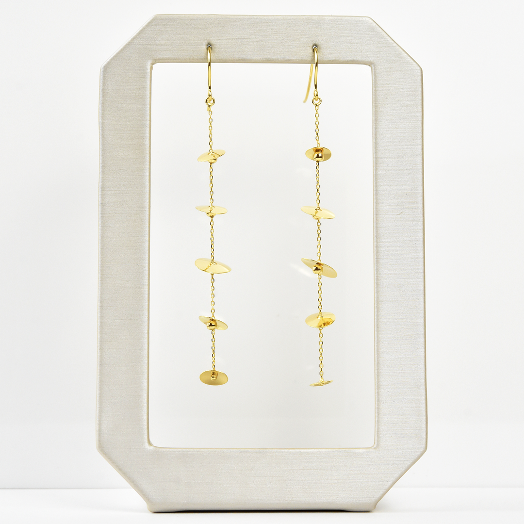 Delicate Gold Saucer Earrings - Goldmakers Fine Jewelry