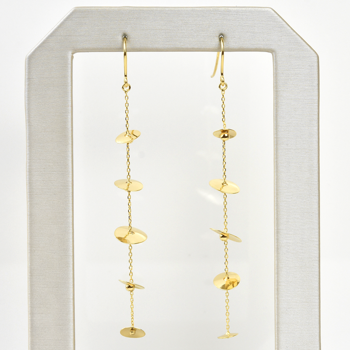 Delicate Gold Saucer Earrings - Goldmakers Fine Jewelry