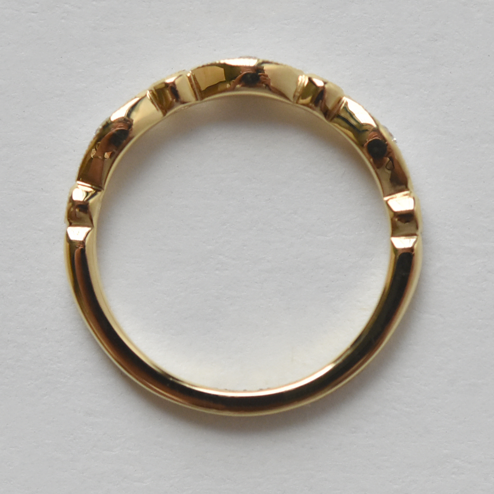 Diamond Almond Band in Yellow Gold - Goldmakers Fine Jewelry