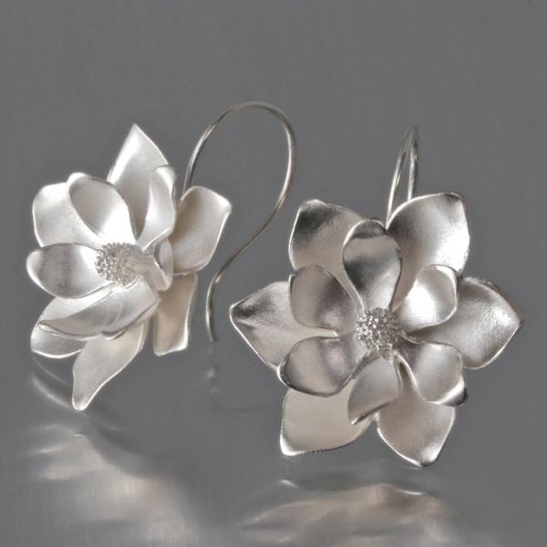 Magnolia Wire Drop Earrings - Goldmakers Fine Jewelry