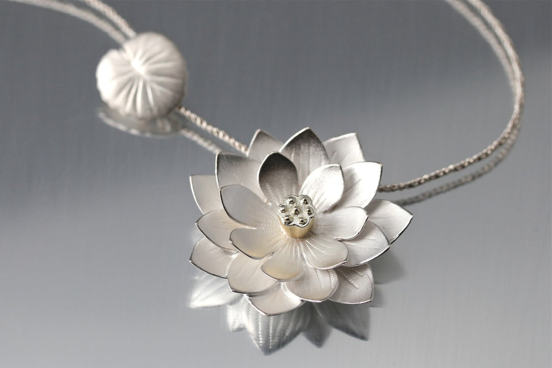 Large Lotus Necklace - Goldmakers Fine Jewelry