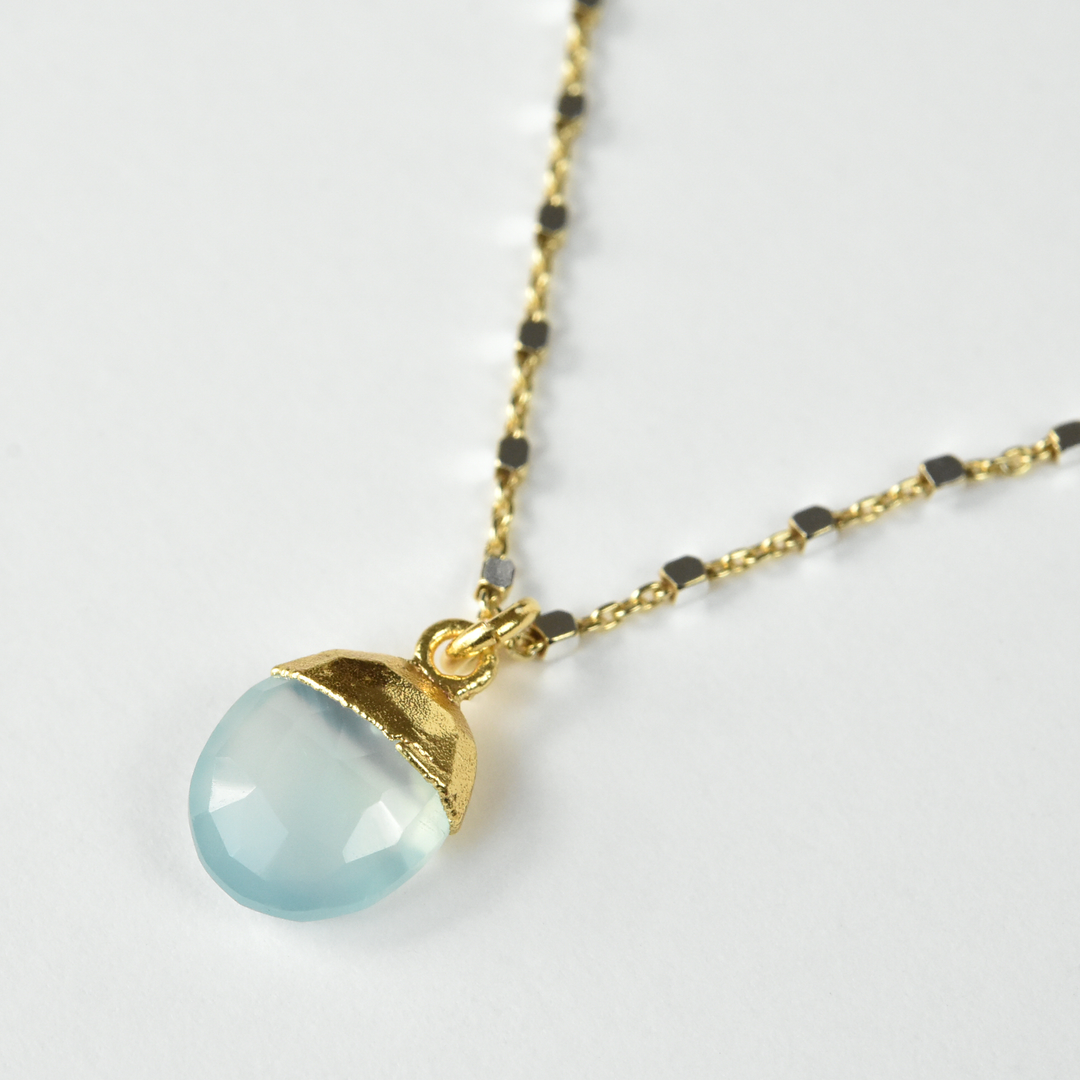Aqua Chalcedony Necklace - Goldmakers Fine Jewelry
