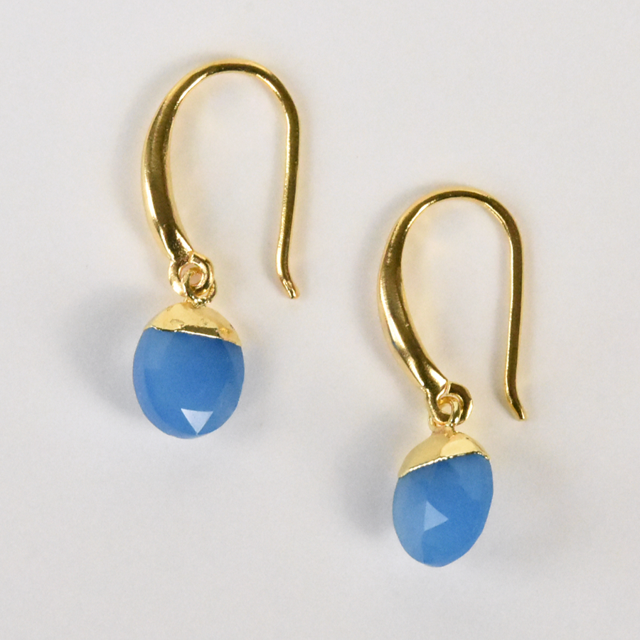 Blue Chalcedony Drop Earrings - Goldmakers Fine Jewelry