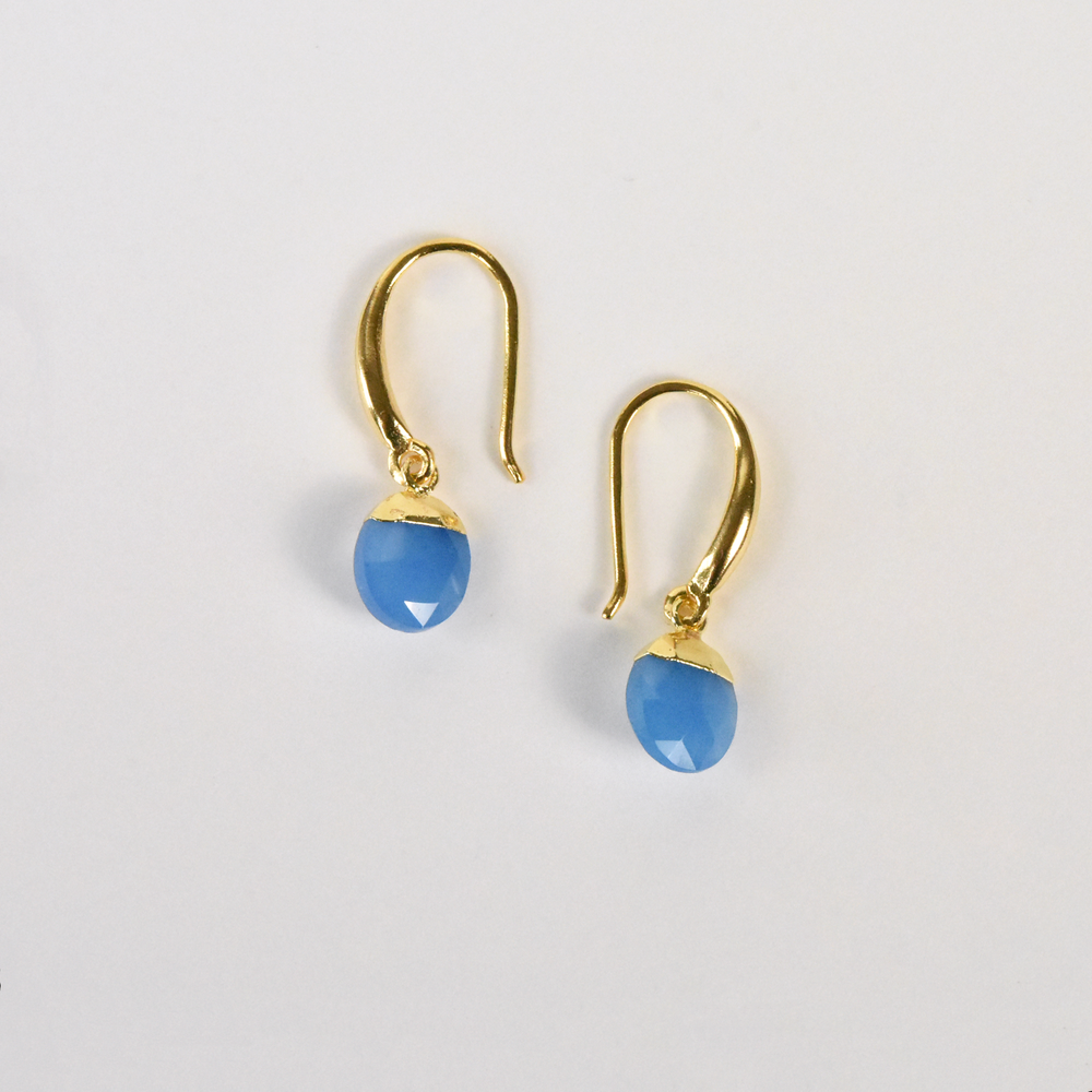 Blue Chalcedony Drop Earrings - Goldmakers Fine Jewelry