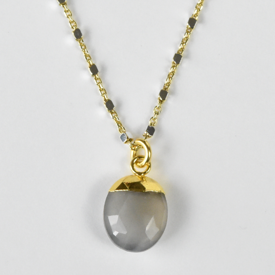 Grey Moonstone Necklace - Goldmakers Fine Jewelry