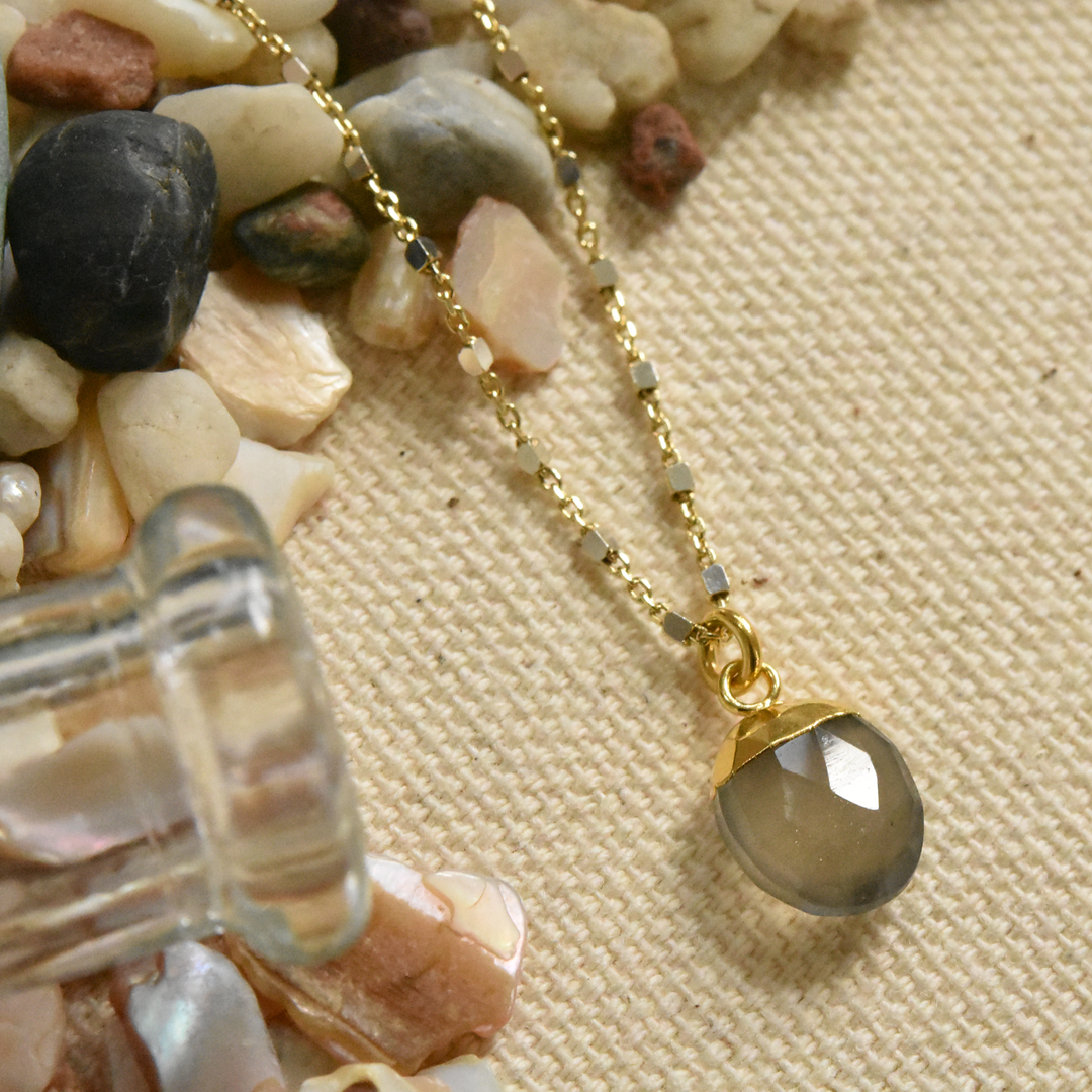 Grey Moonstone Necklace - Goldmakers Fine Jewelry