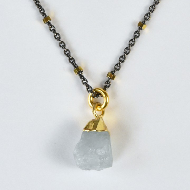 Raw Aquamarine Pendant - Goldmakers Fine Jewelry