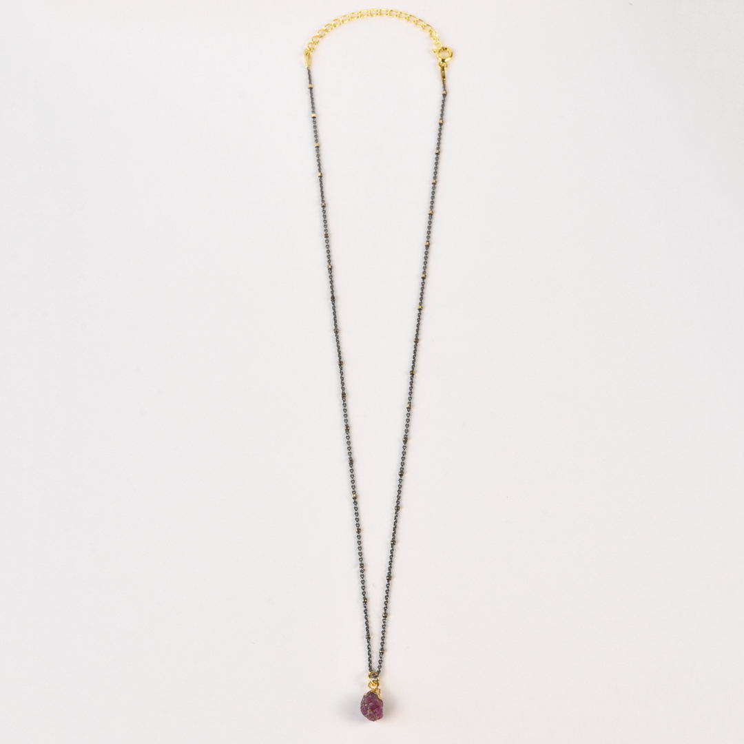 Raw Ruby Pendant - Goldmakers Fine Jewelry