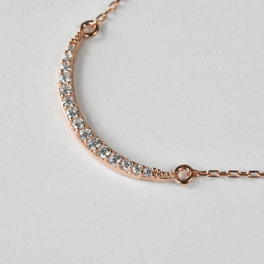 Arc Pendant Necklace in Rose Gold - Goldmakers Fine Jewelry