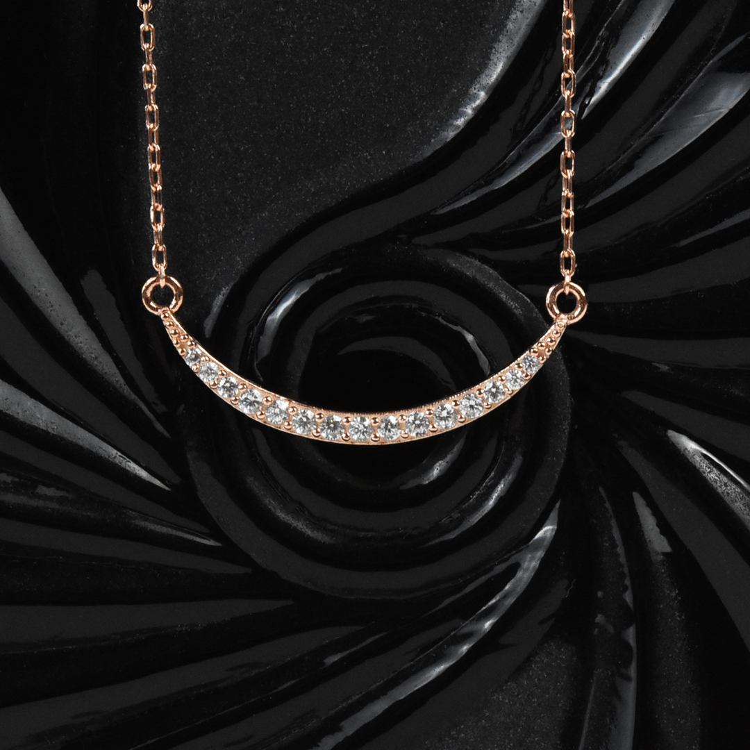 Arc Pendant Necklace in Rose Gold - Goldmakers Fine Jewelry