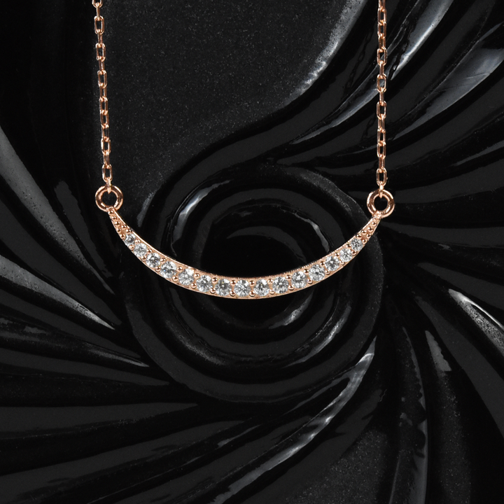Arc Pendant Necklace in Rose Gold - Goldmakers Fine Jewelry