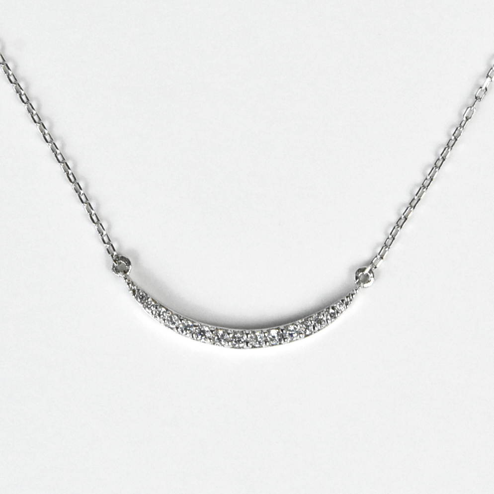 Arc Pendant Necklace in Sterling Silver - Goldmakers Fine Jewelry