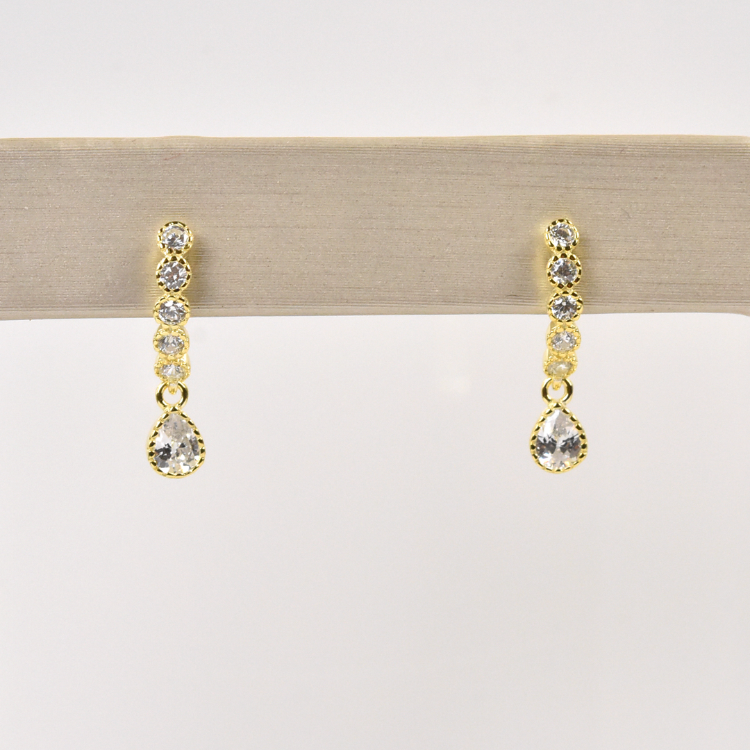 Crystal Arc Earrings in Vermeil - Goldmakers Fine Jewelry