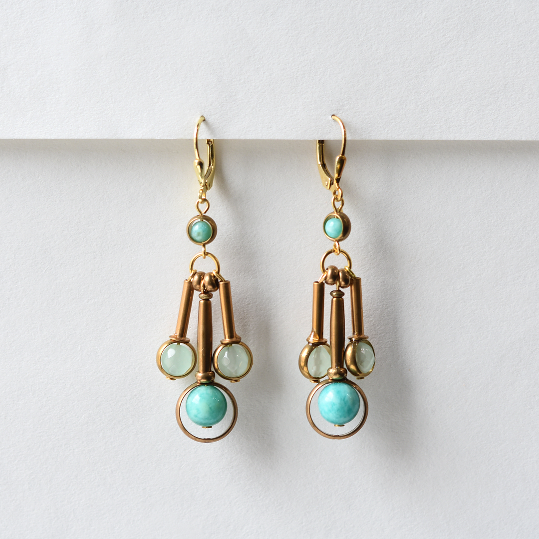 Amazonite Drop Earrings - Goldmakers Fine Jewelry