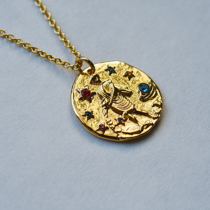 Aquarius Coin Necklace - Goldmakers Fine Jewelry