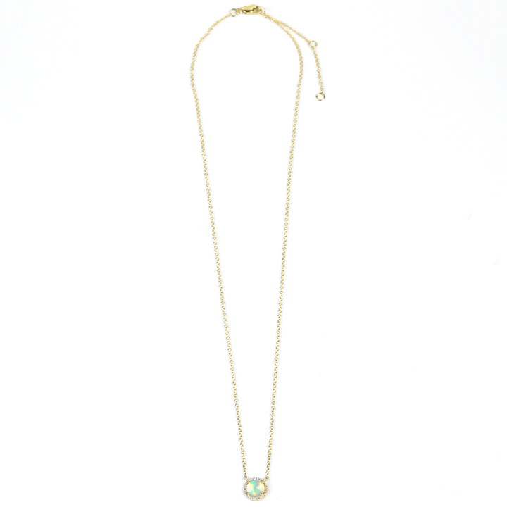 The Audrie: Opal and Diamond Necklace - Goldmakers Fine Jewelry