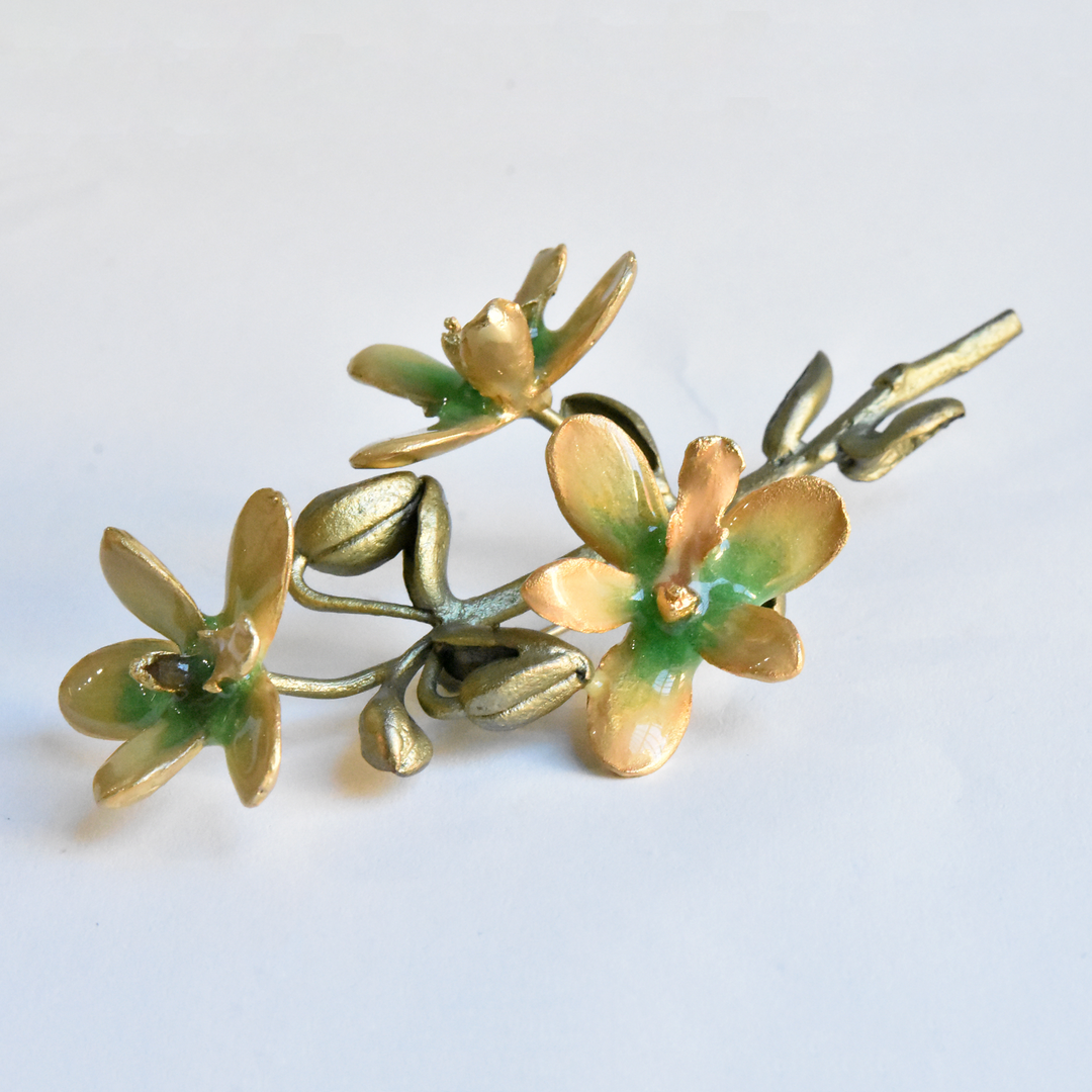 Cymbidium Orchid Brooch - Goldmakers Fine Jewelry