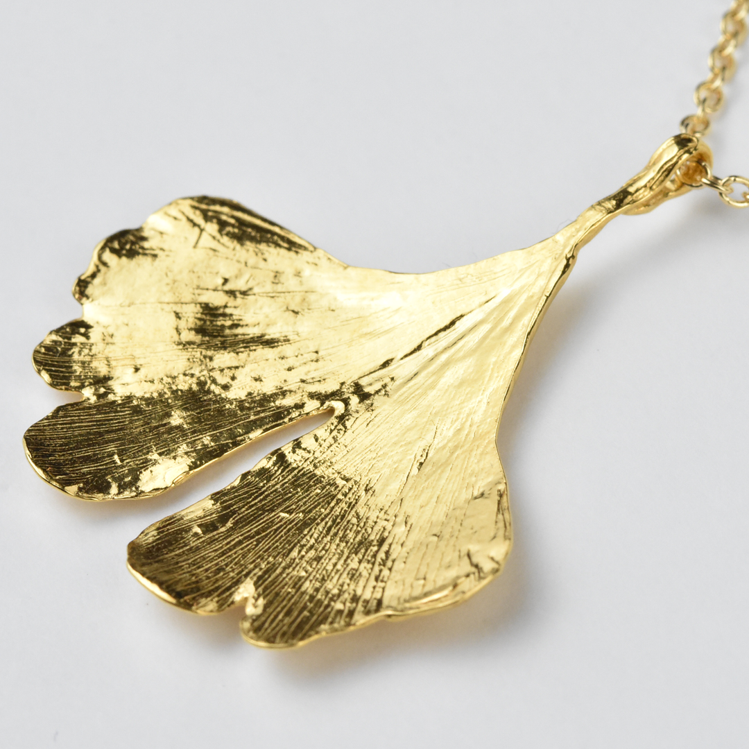 Vermeil Ginkgo Necklace - Goldmakers Fine Jewelry