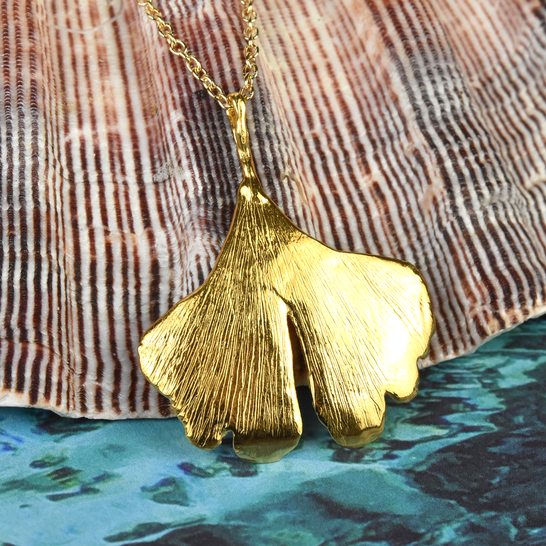 Vermeil Ginkgo Necklace - Goldmakers Fine Jewelry