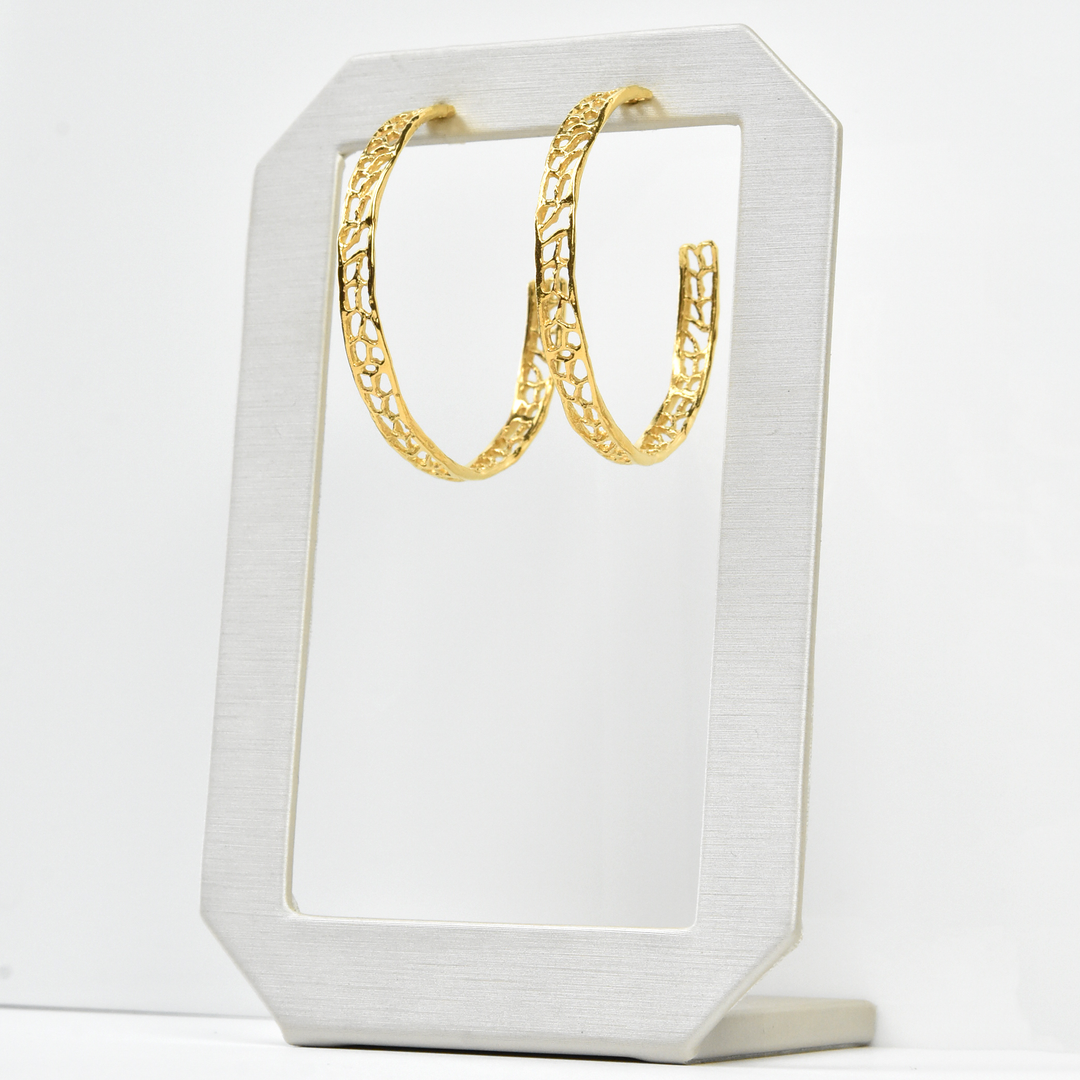 Large Vermeil Coral Hoops - Goldmakers Fine Jewelry