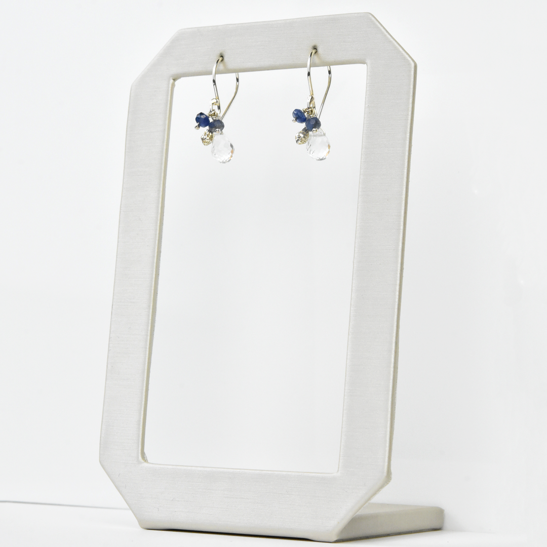 Sapphire and Topaz Briolette Earrings - Goldmakers Fine Jewelry