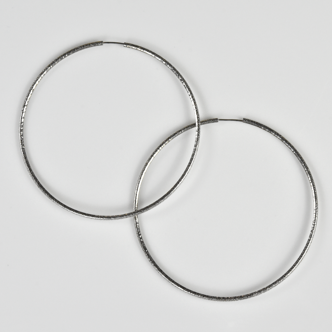 Extra Large Silver Tone Endless Hoops - Goldmakers Fine Jewelry