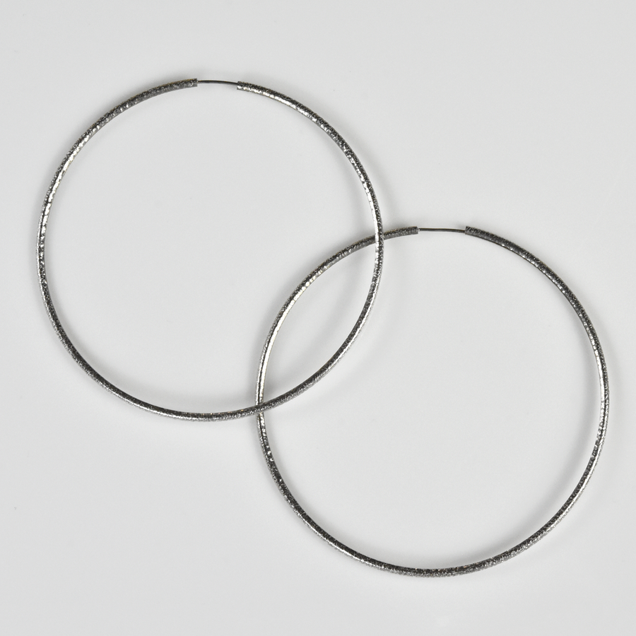 Extra Large Silver Tone Endless Hoops - Goldmakers Fine Jewelry