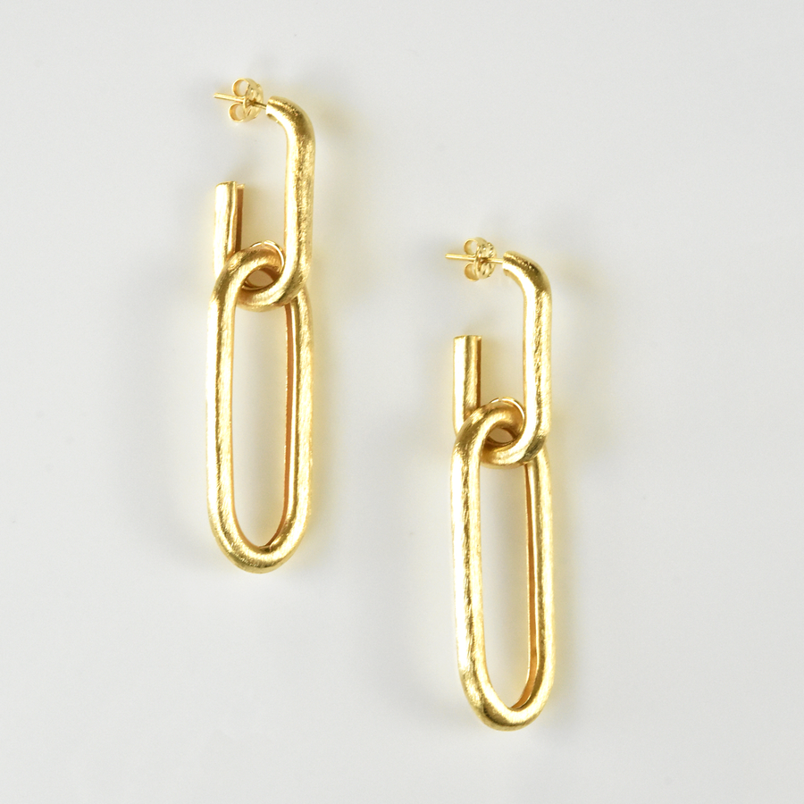 Chain Link Drop Earrings in Gold Tone - Goldmakers Fine Jewelry