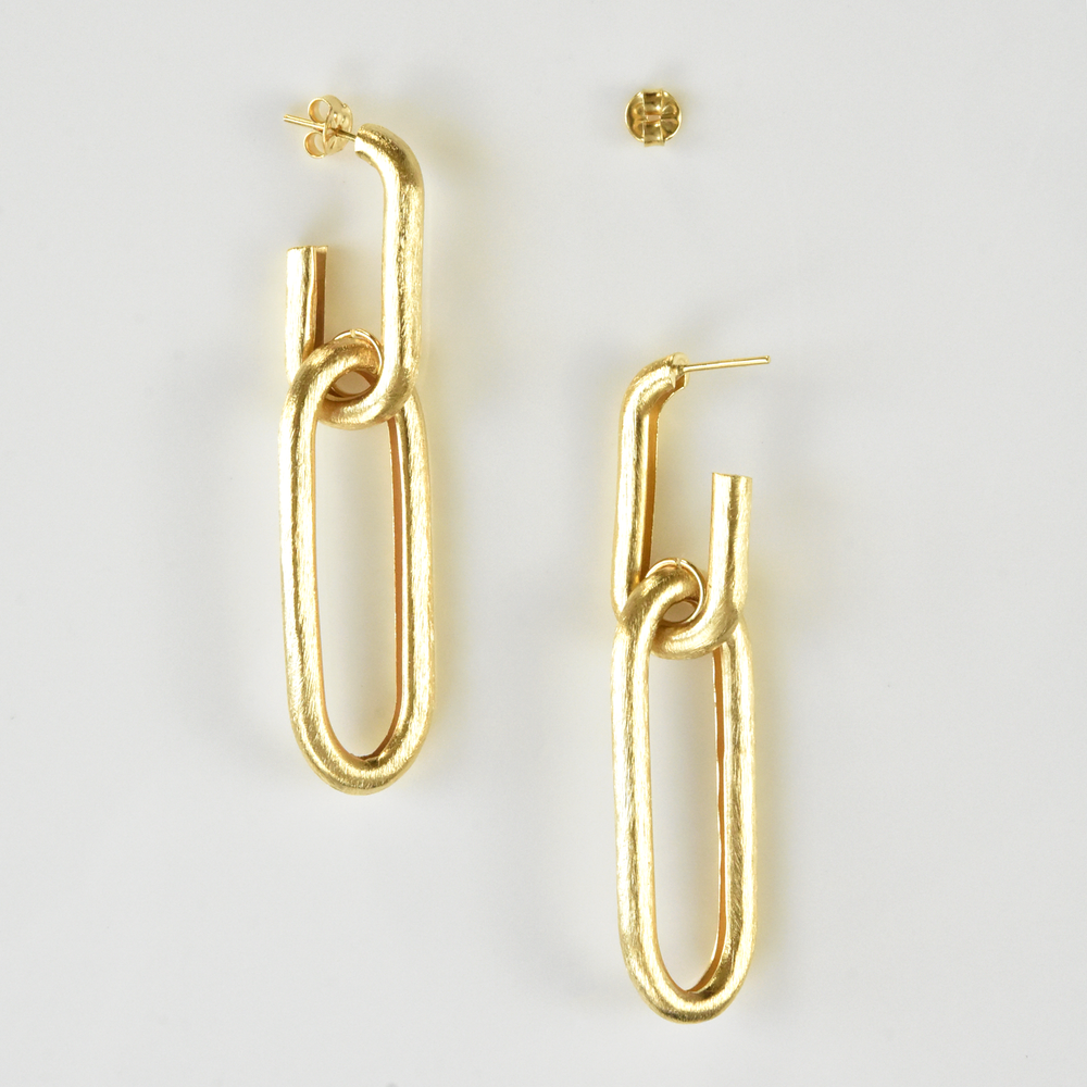 Chain Link Drop Earrings in Gold Tone - Goldmakers Fine Jewelry