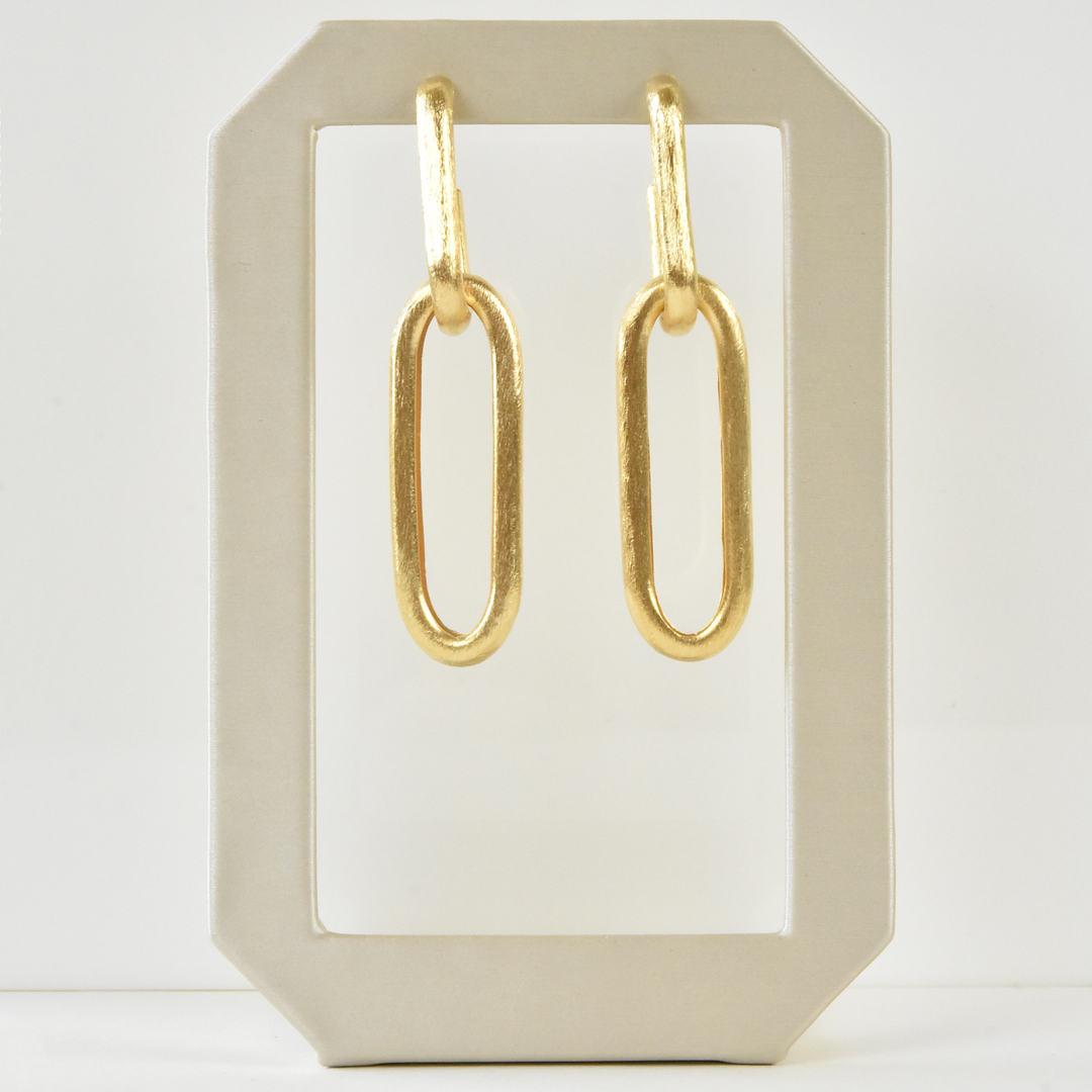 Chain Link Drop Earrings in Gold Tone - Goldmakers Fine Jewelry