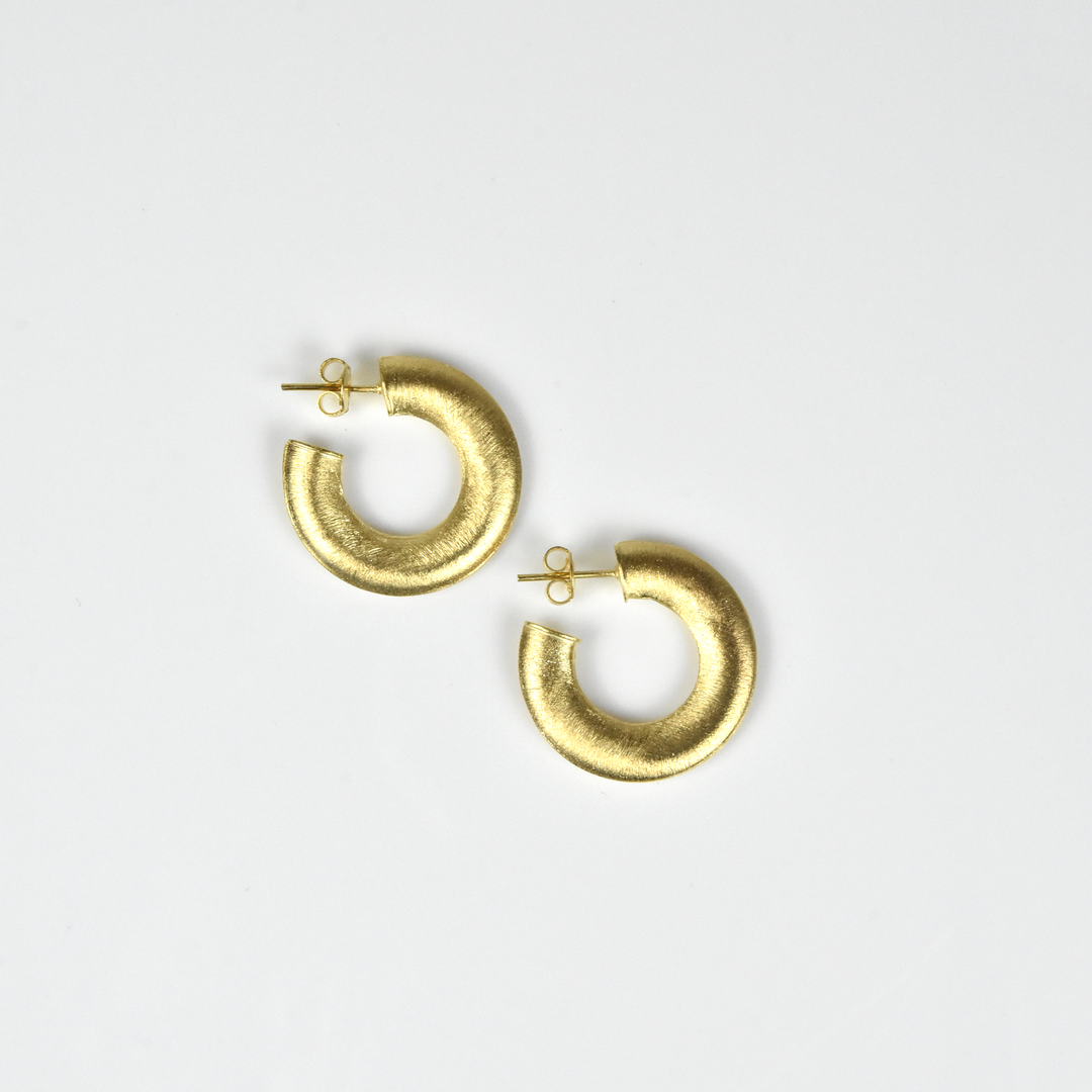 Extra Small Textured Gold Tone Hoops - Goldmakers Fine Jewelry