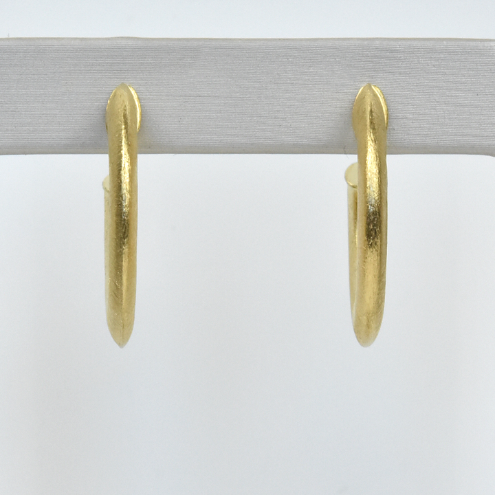 Extra Small Textured Gold Tone Hoops - Goldmakers Fine Jewelry