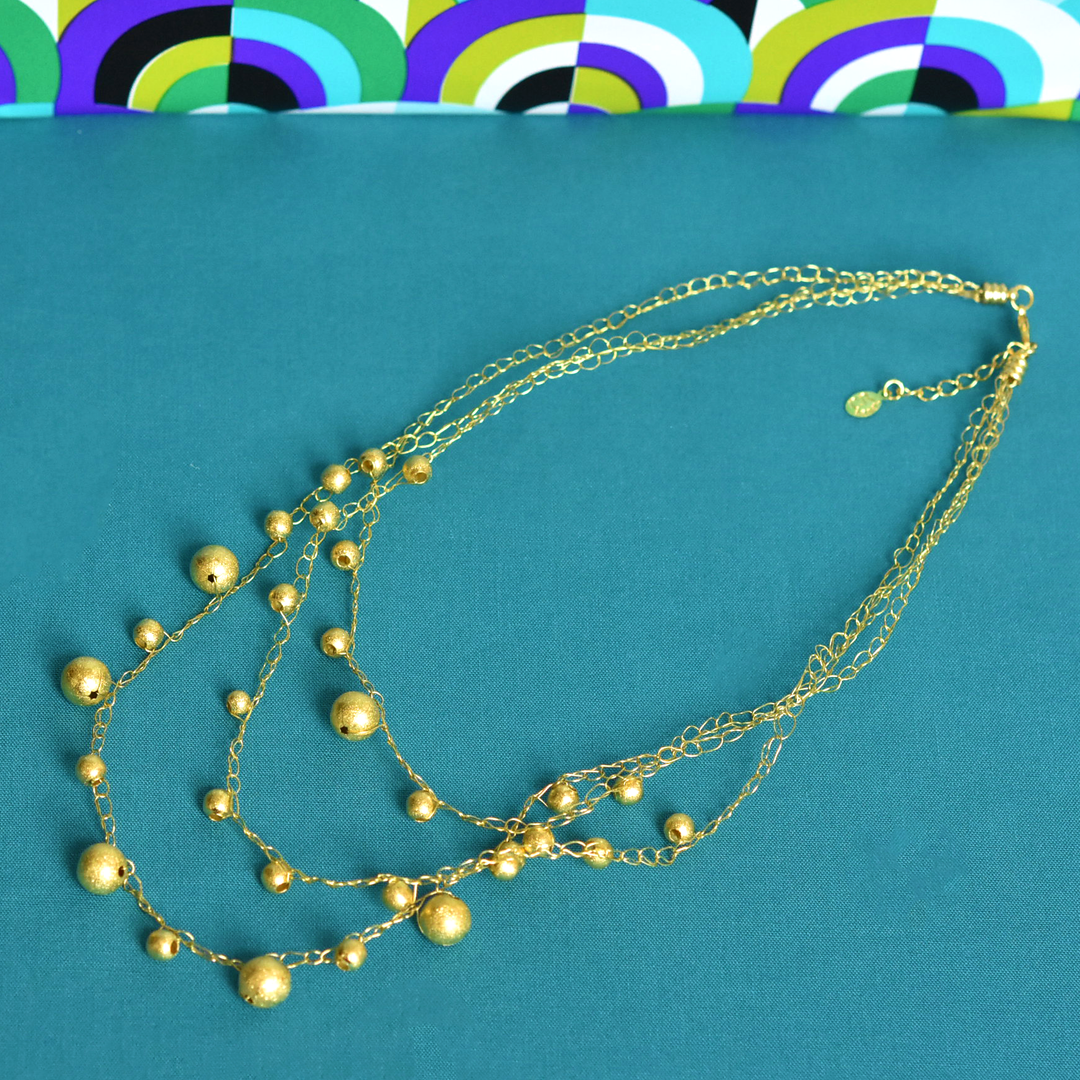 Golden Beaded Collar - Goldmakers Fine Jewelry