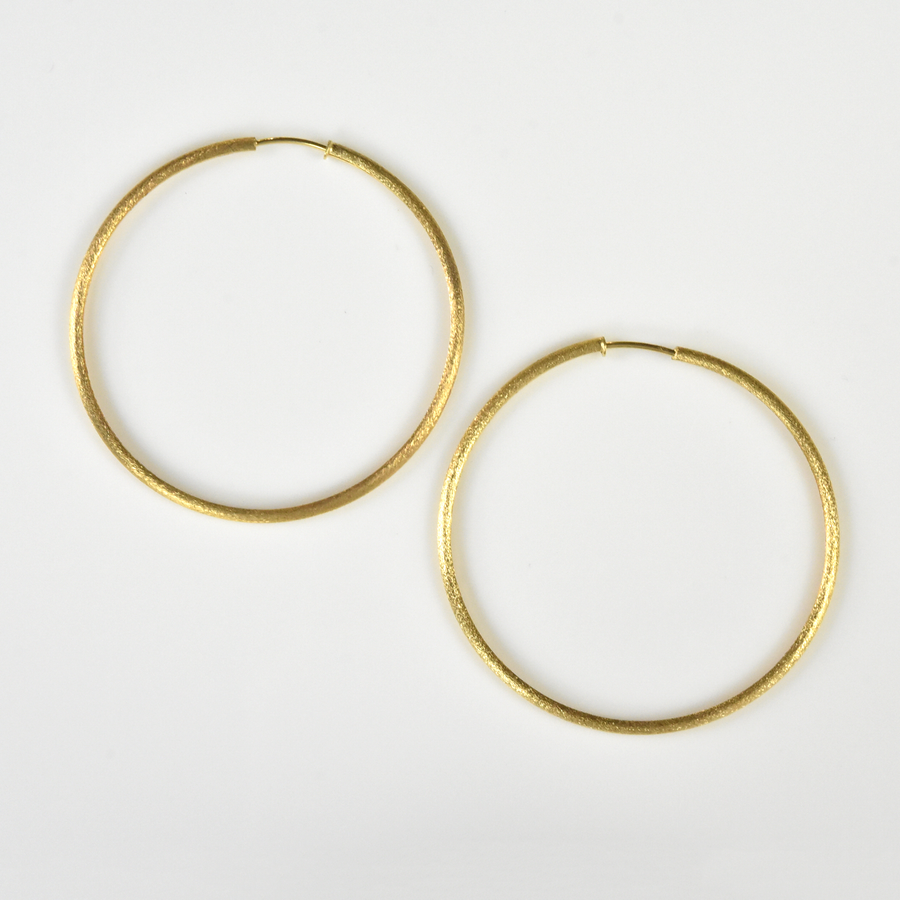 Large Gold Tone Endless Hoops - Goldmakers Fine Jewelry