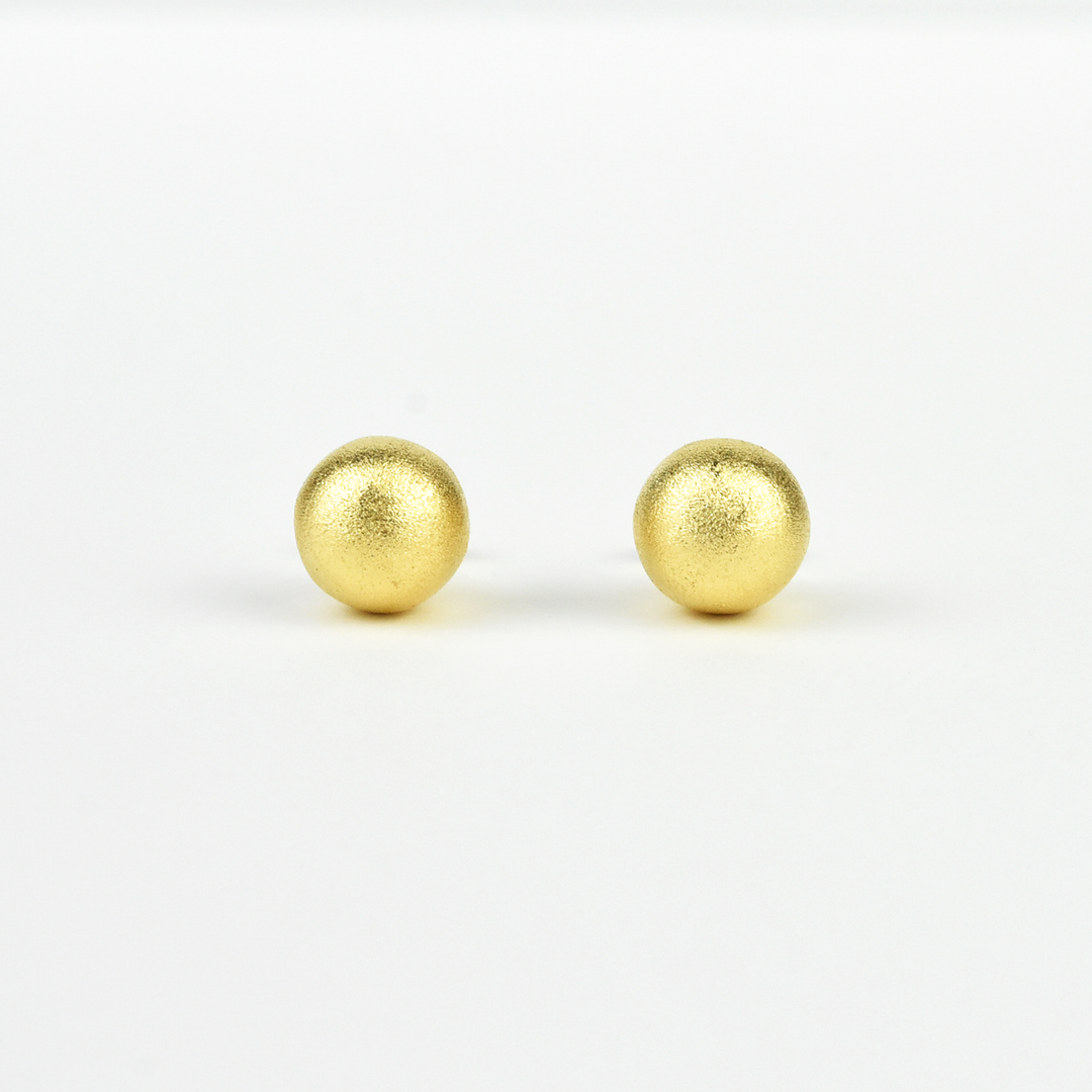 Textured Ball Studs Medium - Goldmakers Fine Jewelry