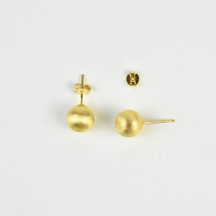 Textured Ball Studs Medium - Goldmakers Fine Jewelry