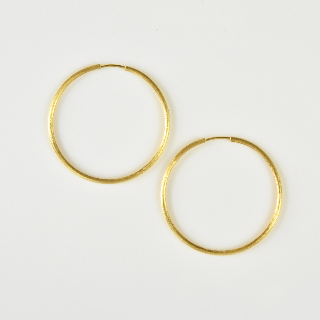 Medium Gold Tone Endless Hoops - Goldmakers Fine Jewelry