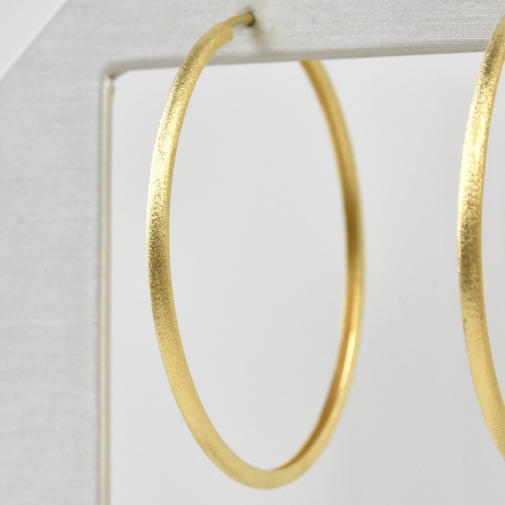 Medium Gold Tone Endless Hoops - Goldmakers Fine Jewelry