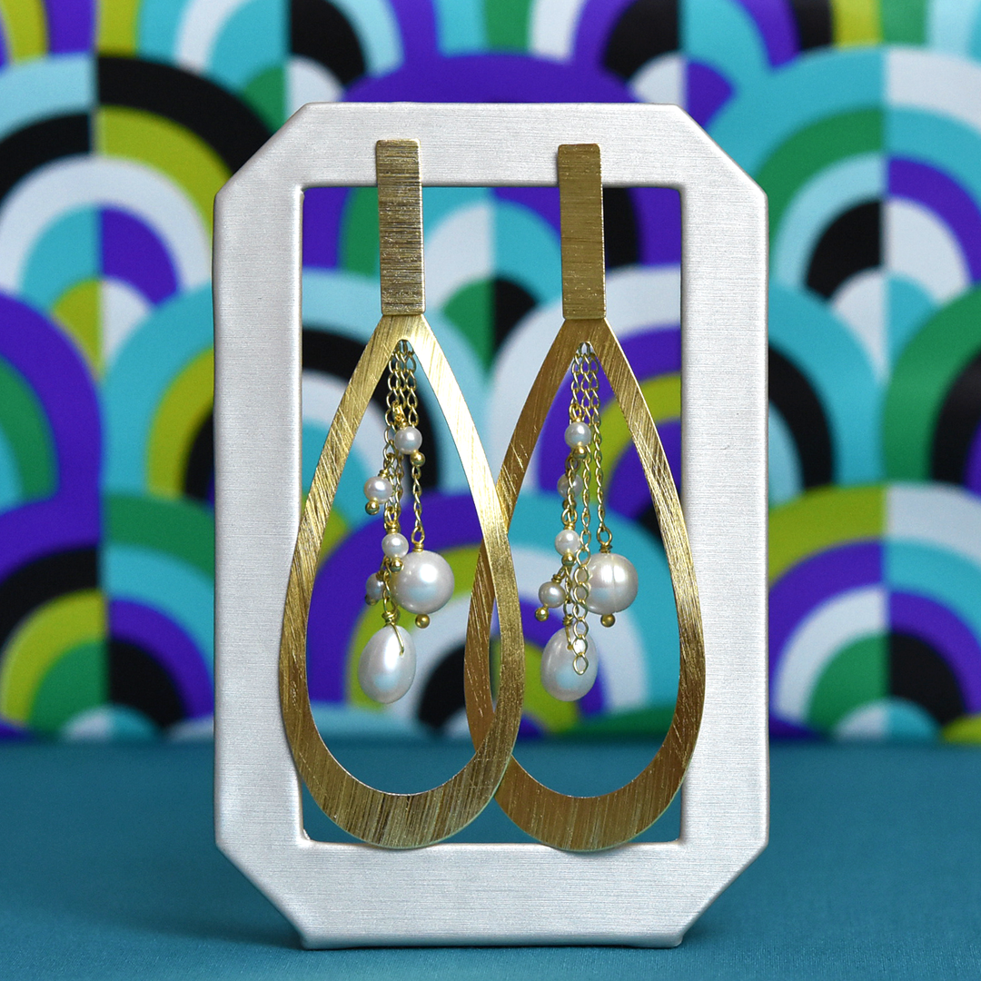 Mod Pearl Statement Earrings - Goldmakers Fine Jewelry