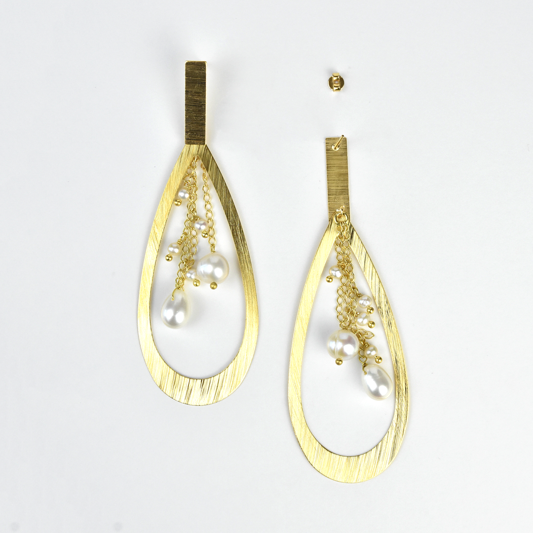 Mod Pearl Statement Earrings - Goldmakers Fine Jewelry