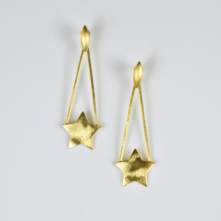 Shooting Star Earrings in Gold Tone - Goldmakers Fine Jewelry