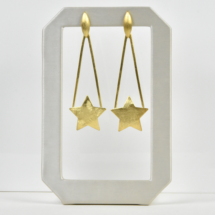 Shooting Star Earrings in Gold Tone - Goldmakers Fine Jewelry